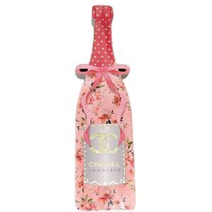 At Home Chanel Floral Champagne Bottle Wood Decor